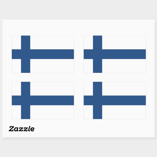 SUOMI FINLAND FLAG RECHTHOEKIGE STICKER (Vel)