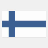 SUOMI FINLAND FLAG RECHTHOEKIGE STICKER (Voorkant)