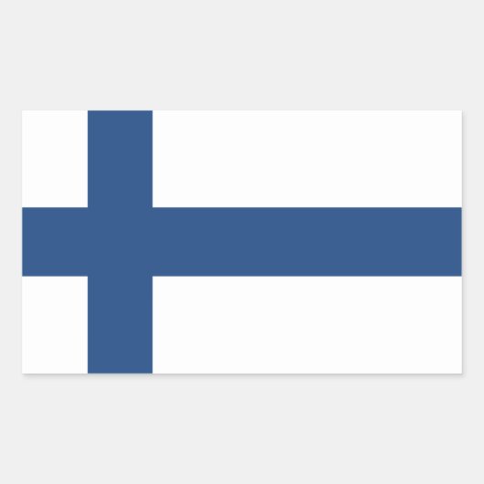 SUOMI FINLAND FLAG RECHTHOEKIGE STICKER (Voorkant)