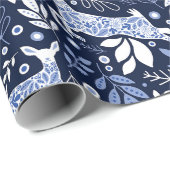 Suomi Finland Folk Art Reindeer Cadeaupapier (Rol Hoek)