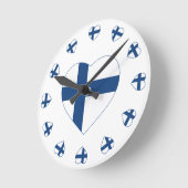 SUOMI FINLAND HEART SHAPE FLAG RONDE KLOK (Hoek)