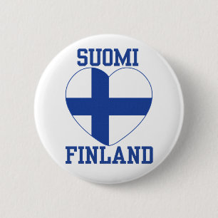SUOMI FINLAND-toets Ronde Button 5,7 Cm