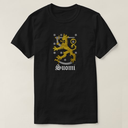 Suomi Finland wapenschild T-shirt (Design voorkant)