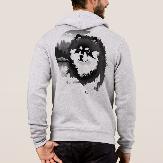 SUOMI - Fins Lapphund zippered - voor-/achterkunst Hoodie (Achterkant)