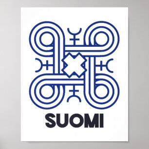 Suomi Fins symbool Hannunvakuna Looped Square P Poster