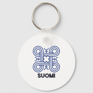 Suomi Fins symbool Hannunvakuna Looped Square P Sleutelhanger