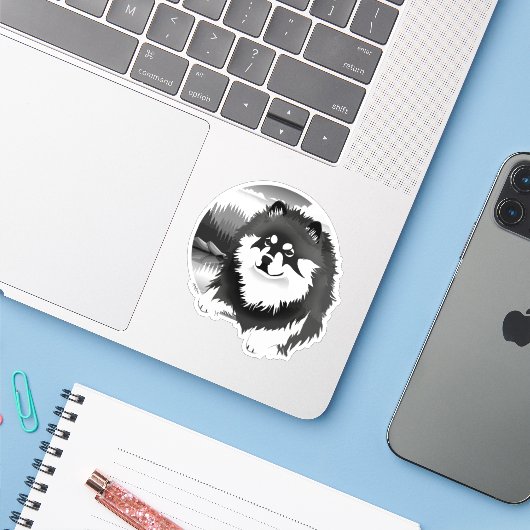 SUOMI vinyl sticker (Laptop met iPhone)