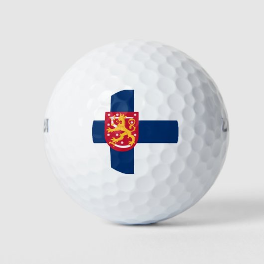 Suomi-vlag met een overdreven wapen golfballen (Voorkant)