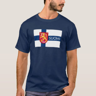 Suomi-vlag met een overdreven wapen t-shirt