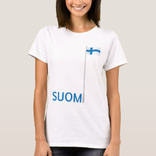 Suomi, vlaggenstok en vlag — Suomipaita T-shirt