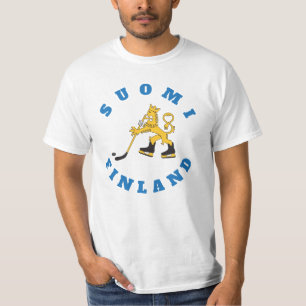Suomileijona jääkiekko suomi - finland t-paita t-shirt