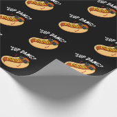 Sup Dawg Funny Hot Dog Pun Dark BG Cadeaupapier (Hoek)