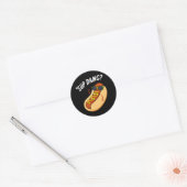 Sup Dawg Funny Hot Dog Pun Dark BG Ronde Sticker (Envelop)