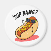 Sup Dawg Funny Hot Dog Pun Magneet (Voorkant)