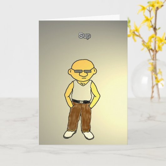 "Sup" de Kaart van de Verjaardag (Gele Bloem)
