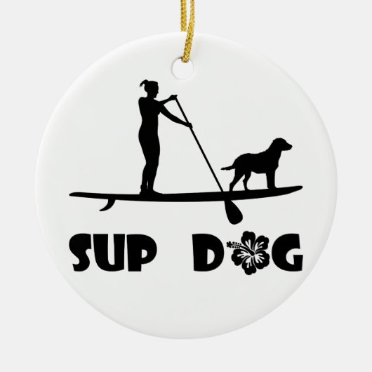 SUP de Status van de Hond Keramisch Ornament (Voorkant)