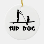 SUP Dog Sitting Keramisch Ornament (Voorkant)