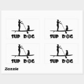 SUP Dog Sitting Rechthoekige Sticker (Vel)
