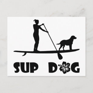 SUP Dog Standing Briefkaart