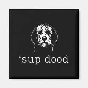 Sup Dood Grappige Doodle Hond Papa Minimalistische Magneet