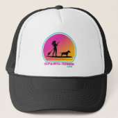 SUP en Bull Terrier Retro Summer 80s Trucker Hat Trucker Pet (Voorkant)