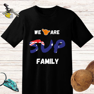 SUP familie, Australische vlag en shaka hand T-shirt