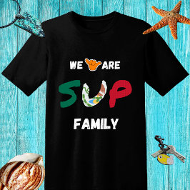 SUP familie ontwerp met Mexicaanse vlag en shaka h T-shirt