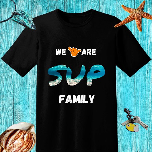 SUP familie ontwerp met shaka hand T-shirt