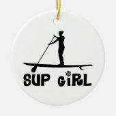 SUP Girl Keramisch Ornament (Voorkant)