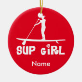 SUP Girl Keramisch Ornament (Voorkant)