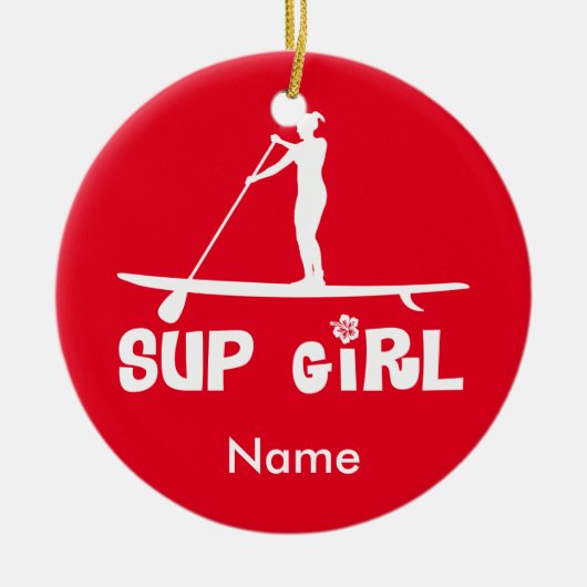 SUP Girl Keramisch Ornament (Voorkant)