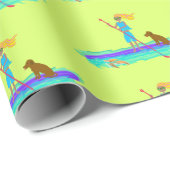 SUP Girl Paddleboarding All Occasion Gift Wrap Cadeaupapier (Rol Hoek)