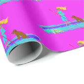 SUP Girl Paddleboarding All Occasion Gift Wrap Cadeaupapier (Rol Hoek)
