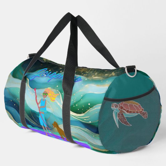 SUP Girl Personalized Tropical Sea Friends Plunjezak (Rechterhoek)