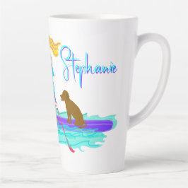 SUP Life Illustrated Meisje en Hond Latte Mok