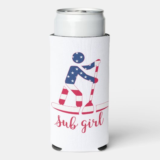 Sup Meisje - Amerikaanse vlag Stand Up Paddle Boar Seltzer Blikjeskoeler (Seltzer Achterkant)
