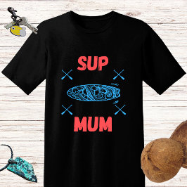 SUP Mum - Stand up paddle board, blauw en roze T-shirt