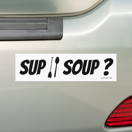 SUP of soep? Bumpersticker (Op auto)