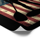 SUP Paddleboard Girl American Flag Usa Patriotic Poster (Hoek)