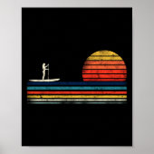 SUP Paddleboard Girl  Retro Sunset Poster (Voorkant)