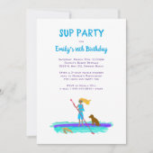 SUP Paddleboarding Teen Birthday Party Kaart (Voorkant)