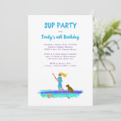 SUP Paddleboarding Teen Birthday Party Kaart (Staand voorkant)
