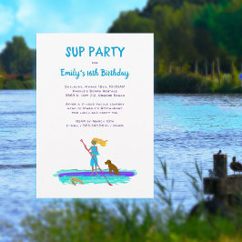 SUP Paddleboarding Teen Birthday Party Kaart