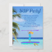 SUP Party Girls Birthday Tropical Paddling Kaart (Voorkant)
