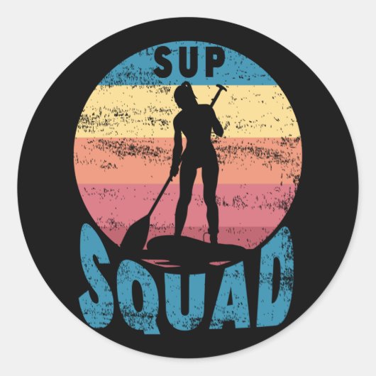 SUP Squad Stand Up Paddle Board  Ronde Sticker (Voorkant)