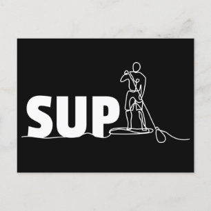 SUP Stand Up Paddel One Line Art Briefkaart