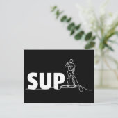 SUP Stand Up Paddel One Line Art Briefkaart (Staand voorkant)