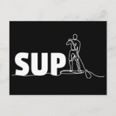 SUP Stand Up Paddel One Line Art Briefkaart (Voorkant)