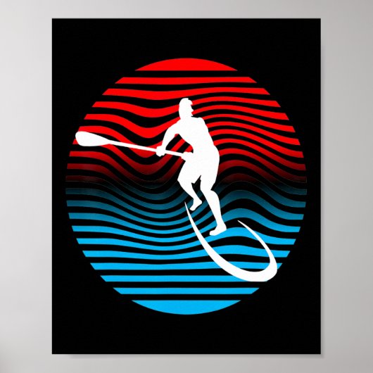 Sup Stand Up Paddle Board Surfplank Surfen T-shirt Poster (Voorkant)
