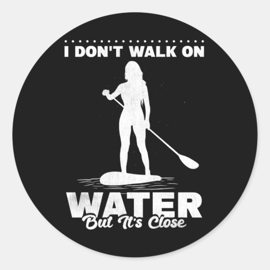 SUP Stand Up Paddling Boarding Surfer Ronde Sticker (Voorkant)